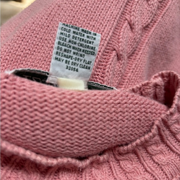 VTG IZOD CLUB HAND EMBROIDERED BLUE & PINK CROCHETED COTTAGE CORE SWEATER SZ S - Picture 11 of 11